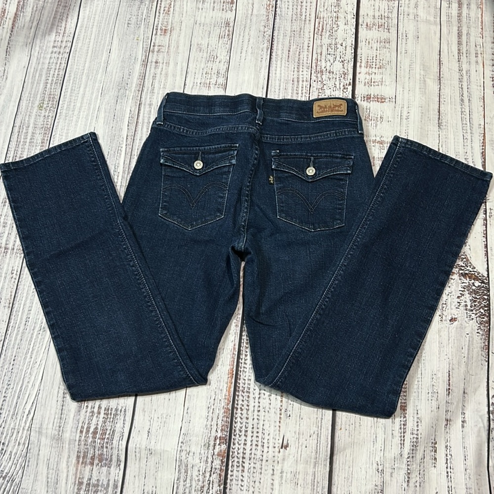 Levi's 525 Perfect Waist Jeans 4s 27x30 Womens Blue Straight Dark Denim Stretch